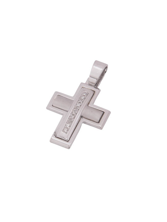 Damen Weißgold Kreuz 14K