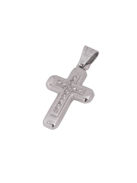 Damen Weißgold Kreuz 14K