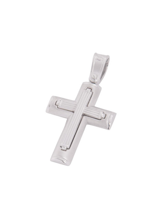 Herren Weißgold Kreuz 14K