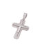 Men's White Gold Cross 14K