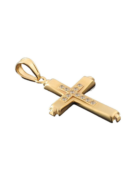 Damen Gold Kreuz 14K mit Kette