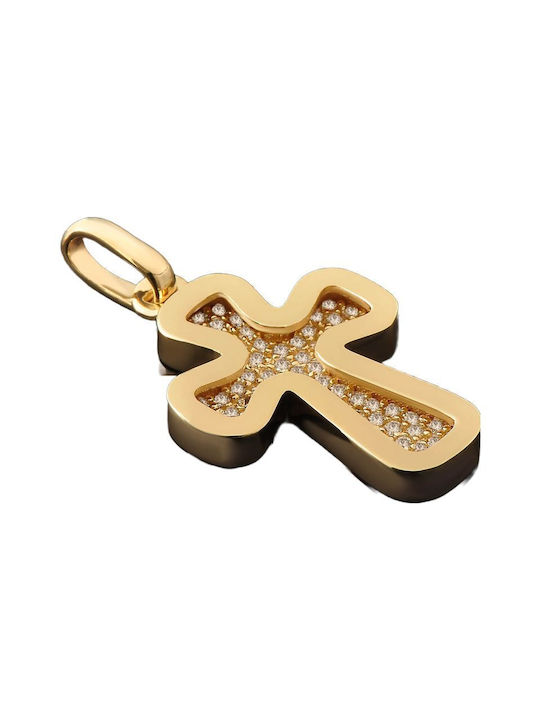 Damen Gold Kreuz 14K mit Kette