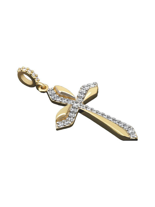 Damen Gold Kreuz 14K mit Kette