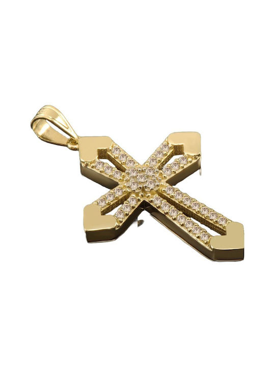 Damen Gold Kreuz 14K mit Kette