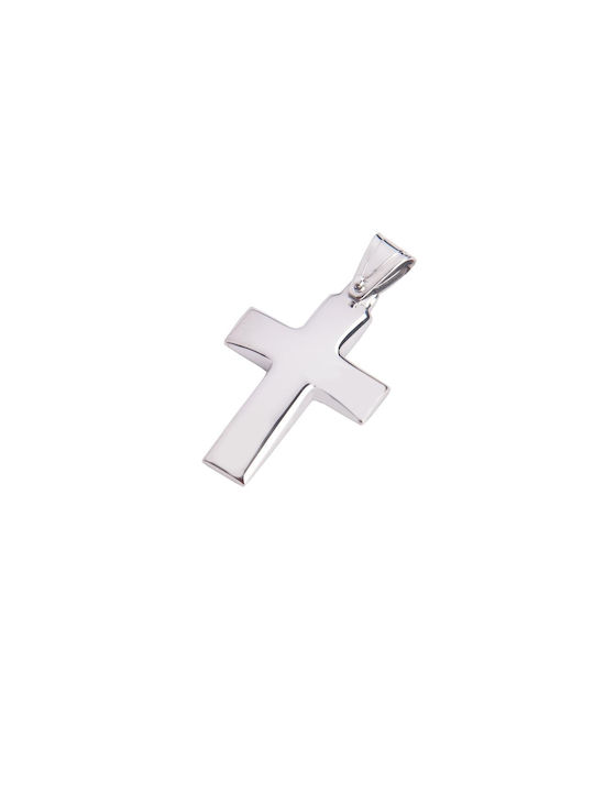 Men's White Gold Cross 14K