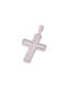 Men's White Gold Cross 14K