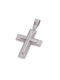 Men's White Gold Cross 14K