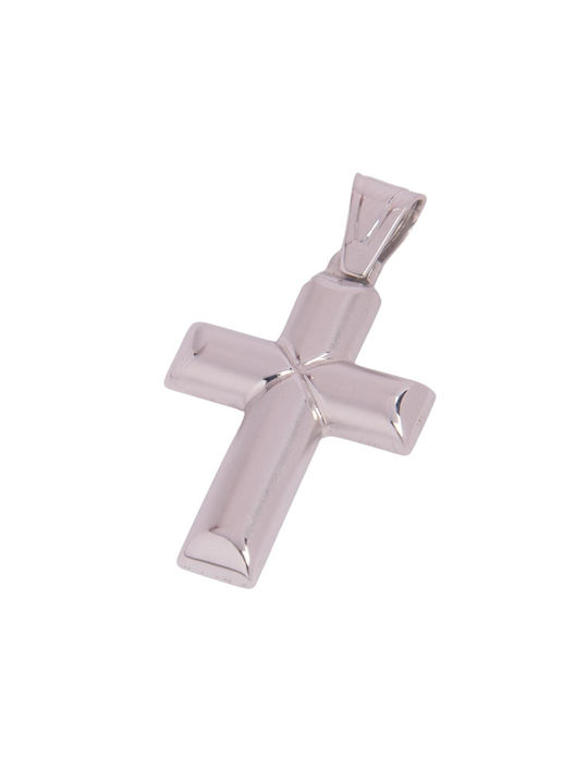 Men's White Gold Cross 14K