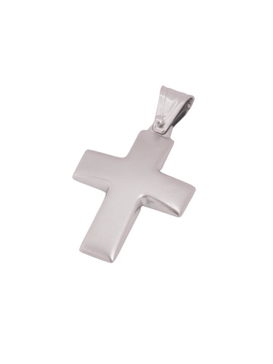 Men's White Gold Cross 14K