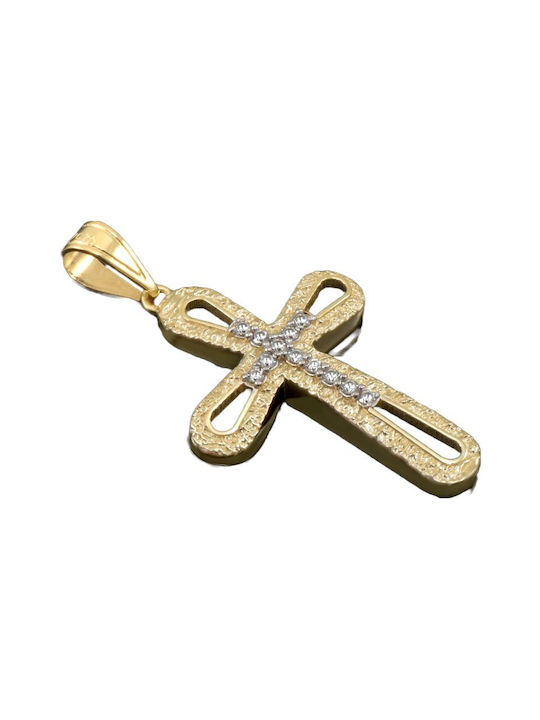 Damen Gold Kreuz 14K mit Kette