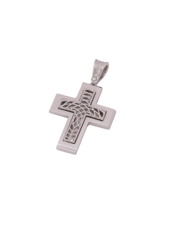 Herren Weißgold Kreuz 14K