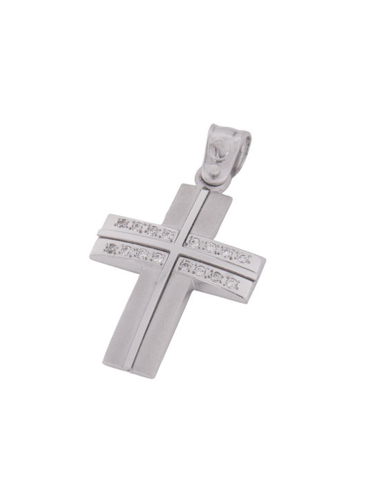 Damen Weißgold Kreuz 14K