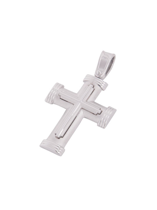 Herren Weißgold Kreuz 14K