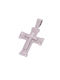 Men's White Gold Cross 14K