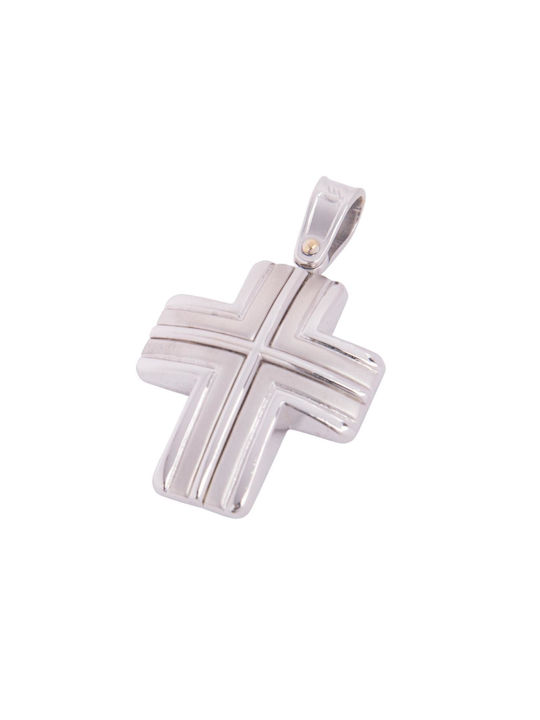 Men's White Gold Cross 14K