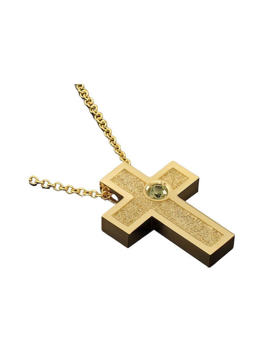 Damen Gold Kreuz 14K mit Kette