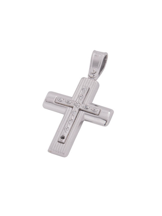 Damen Weißgold Kreuz 14K