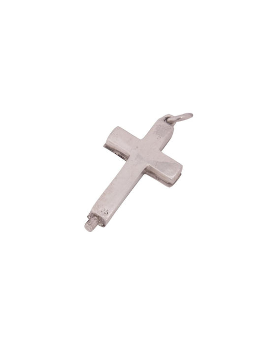 Men's White Gold Cross 14K