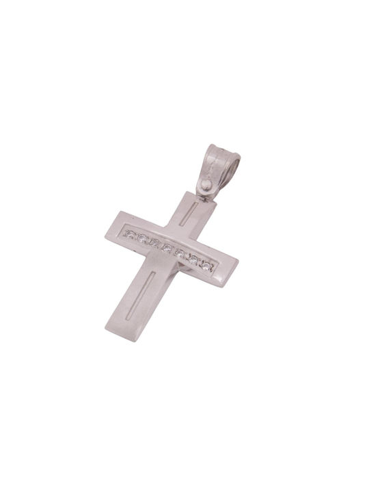 Damen Weißgold Kreuz 14K