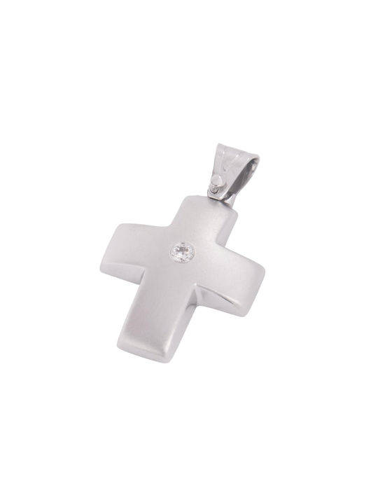 Damen Weißgold Kreuz 14K