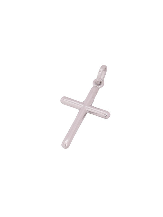 Men's White Gold Cross 14K