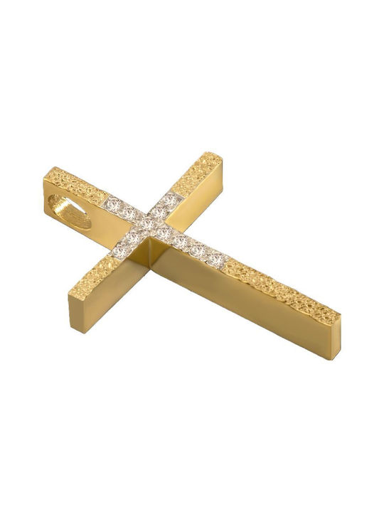 Damen Gold Kreuz 14K mit Kette