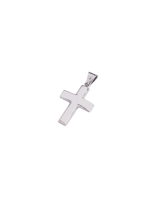 Men's White Gold Cross 14K