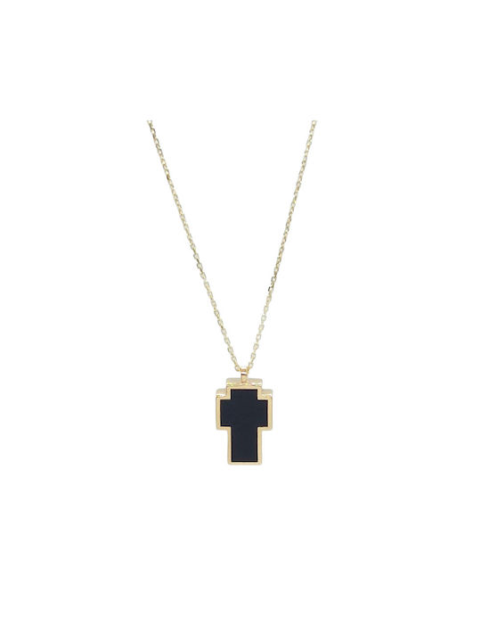 Damen Gold Kreuz 14K mit Kette