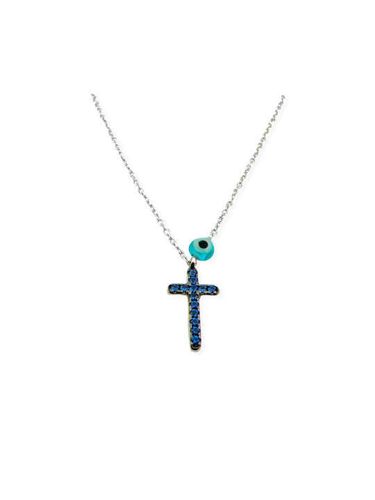 Damen Kreuz aus Silber mit Kette