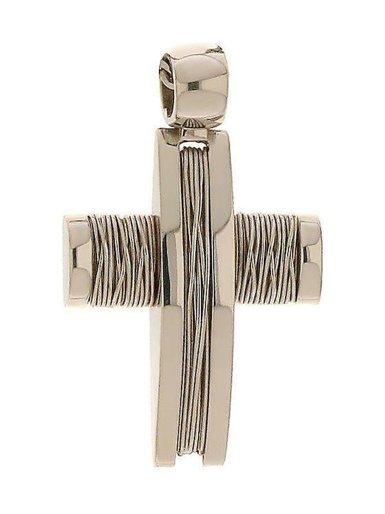 Q-Jewellery Men's White Gold Cross 18K