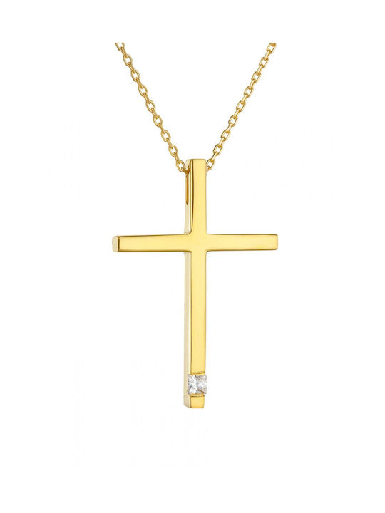 Gold Kreuz 14K mit Kette