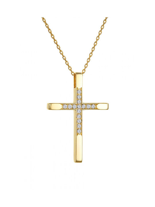 Gold Kreuz 14K mit Kette