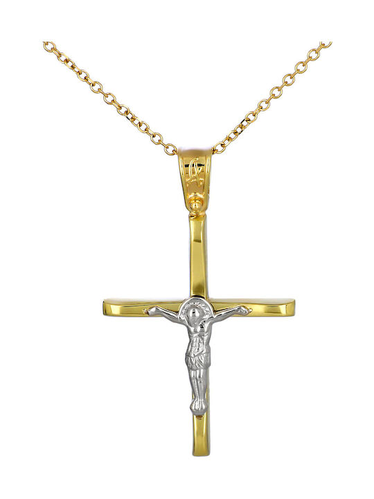 Herren Gold Kreuz 14K mit dem Gekreuzigten