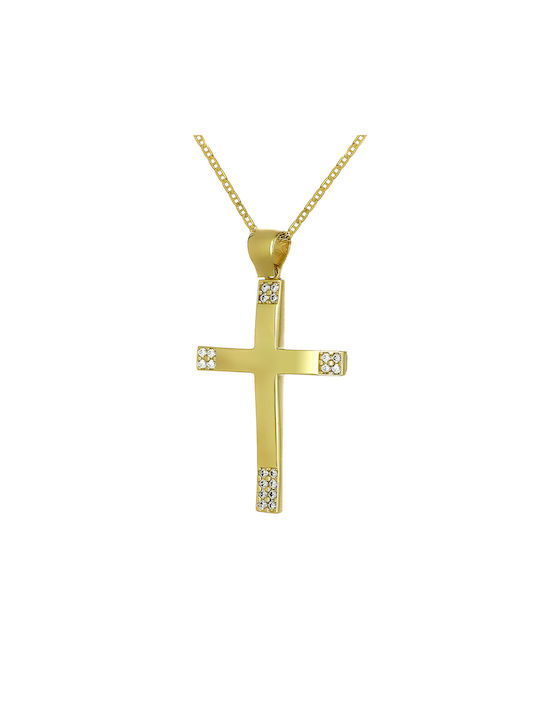 Damen Gold Kreuz 9K mit Kette