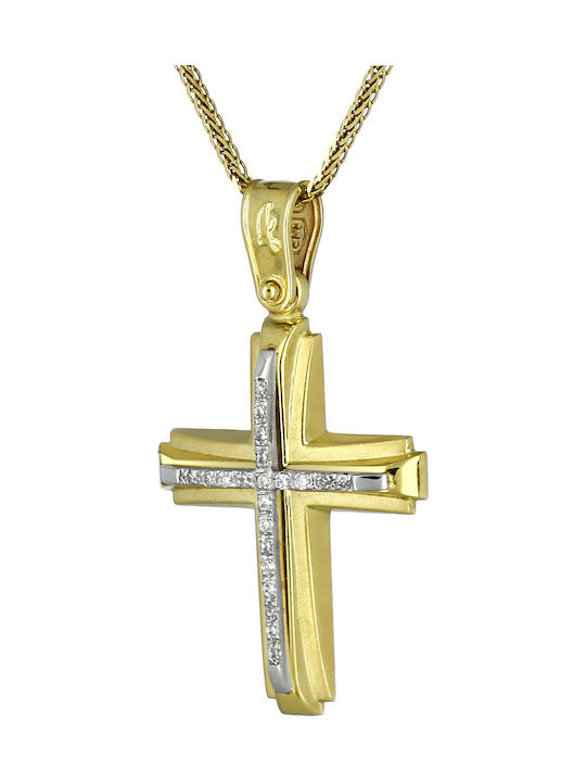 Damen Gold Kreuz 14K