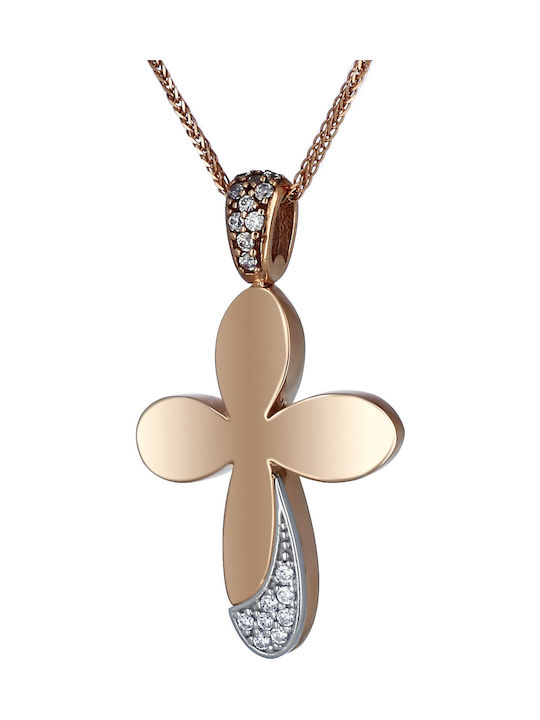 Women's Rose Gold Cross 14K