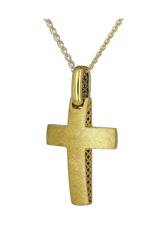 Herren Gold Kreuz 14K