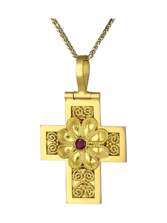 Damen Gold Byzantinisch Kreuz 18K