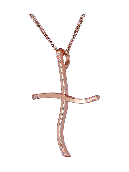 Women's Rose Gold Cross 14K