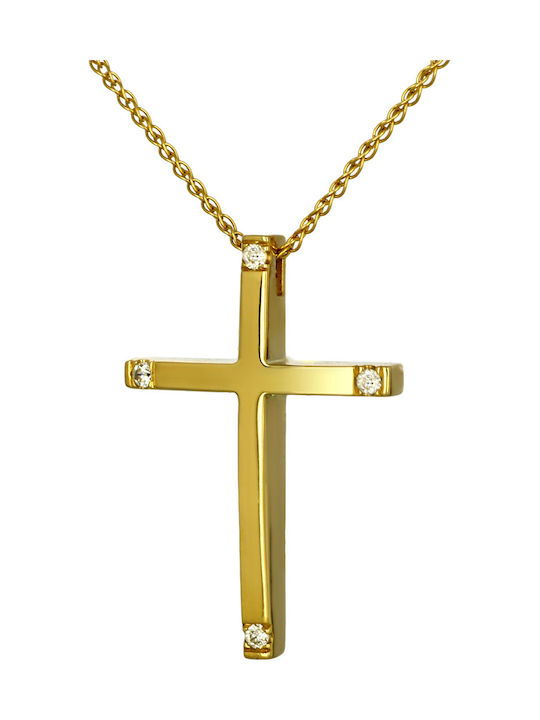 Damen Gold Kreuz 14K