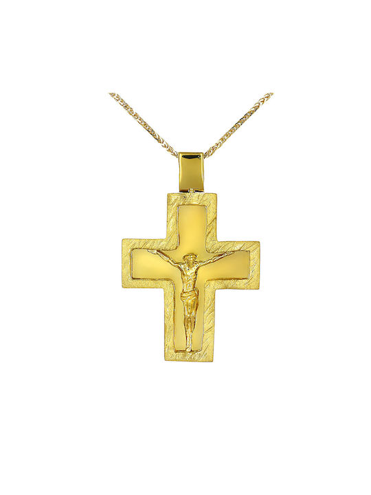 Herren Gold Kreuz 14K mit dem Gekreuzigten