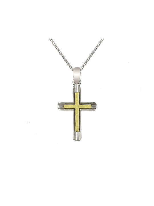 Men's White Gold Cross 9K