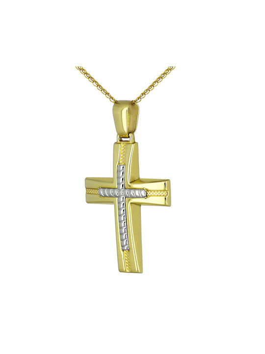 Herren Gold Kreuz 14K