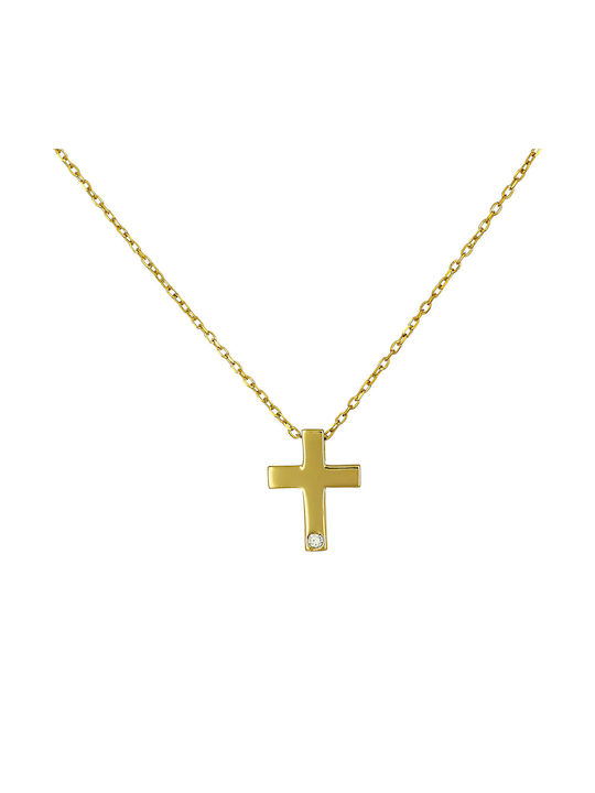 Gold Cross 14K Double Sided with Chain