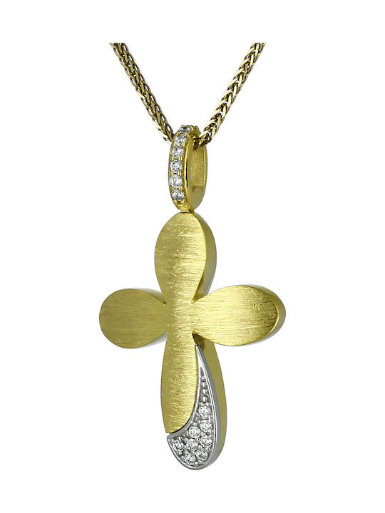 Damen Gold Kreuz 14K