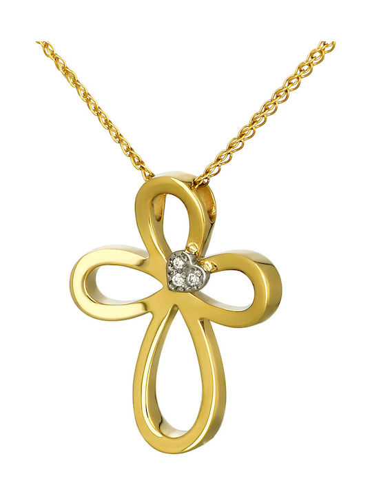 Damen Gold Kreuz 14K