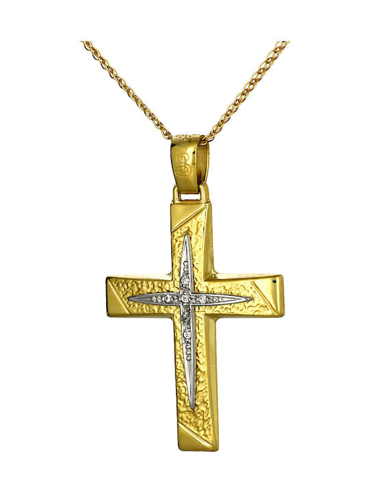 Damen Gold Kreuz 14K