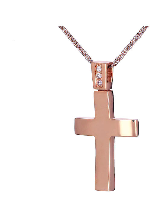 Damen Roségold Kreuz 14K