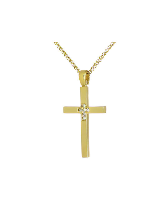 Damen Gold Kreuz 14K