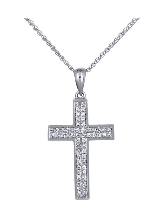 White Gold Cross 18K